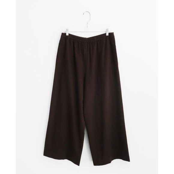 Eskandar Dark Brown Cashmere Wide Leg Pants size 1 US Medium